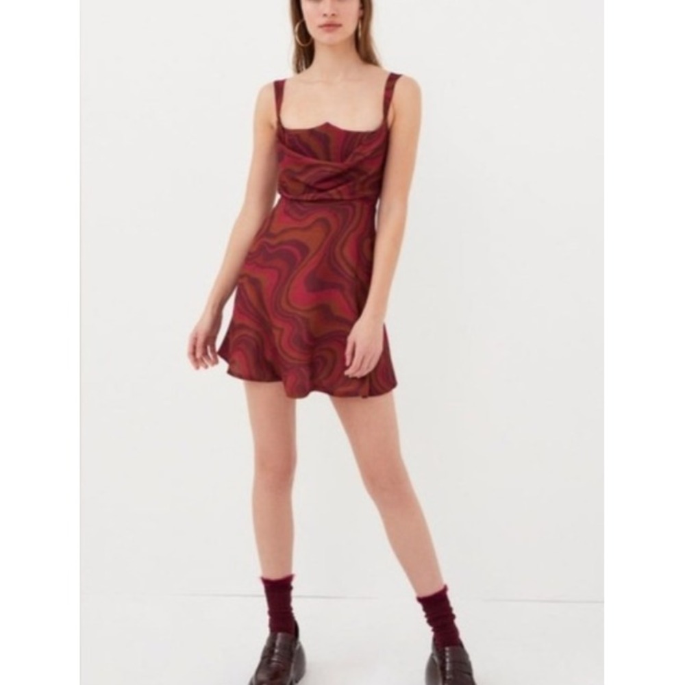 For Love & Lemons Dress Size Small  Burgundy Eleanor‎ Mini